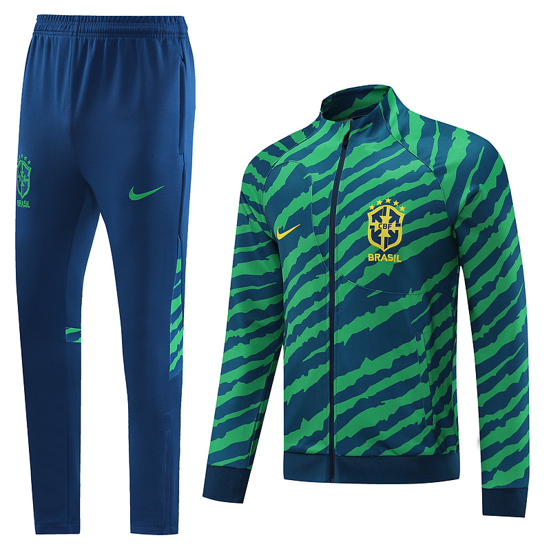AAA Quality Brazil 22/23 Tracksuit - Blue/Green